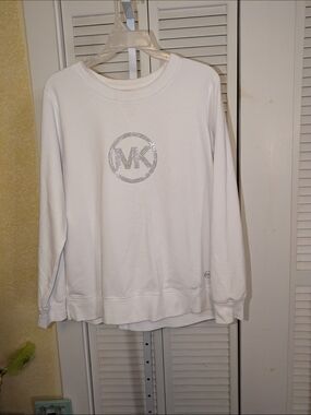 Michael Kors White Rhinestone MK Sweatshirt
